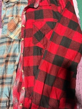 Red and Black Buffalo Plaid Flannel Shirt